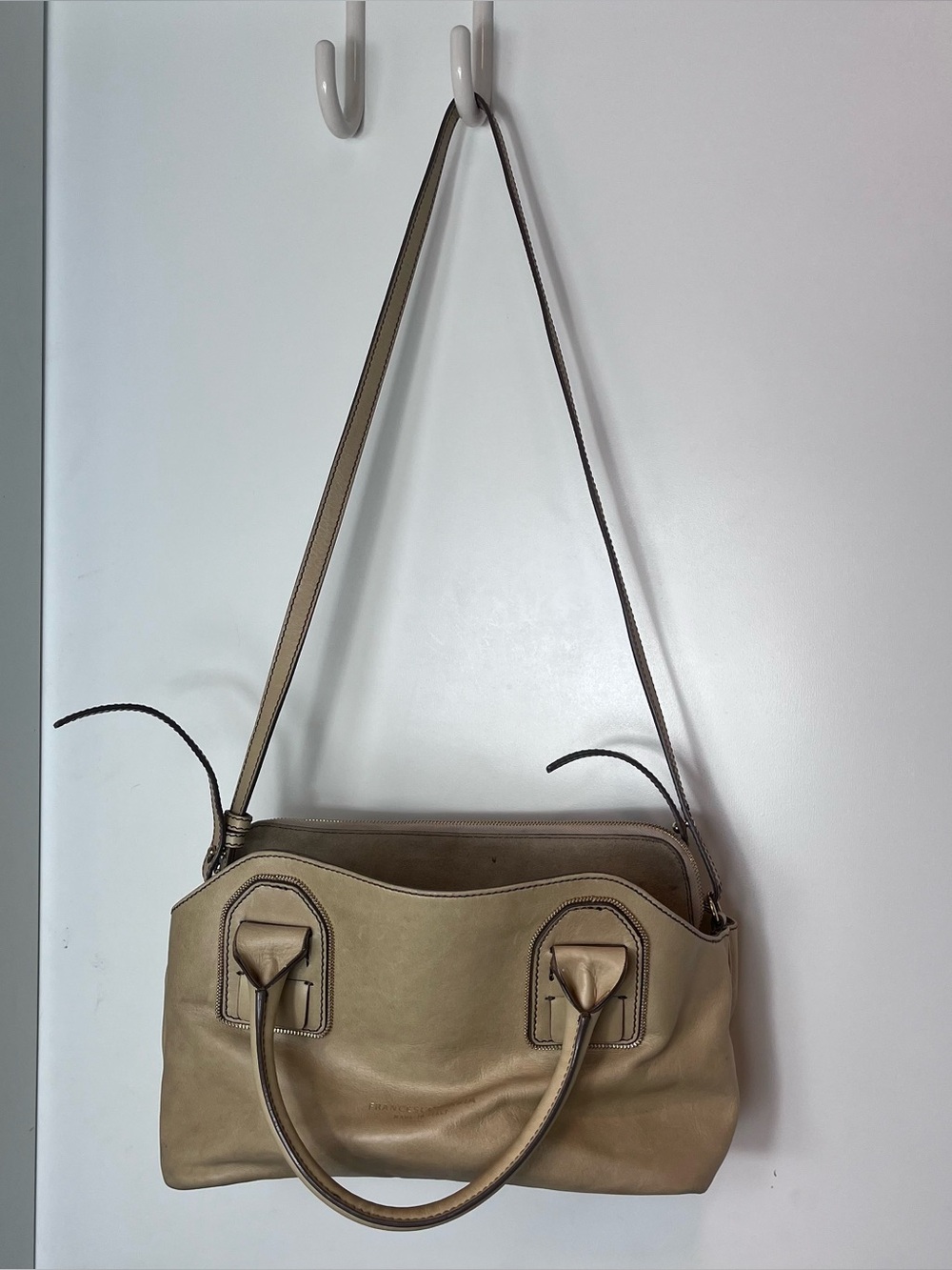 Francesco Biasia Tan Leather Shoulder Bag Handle Strap